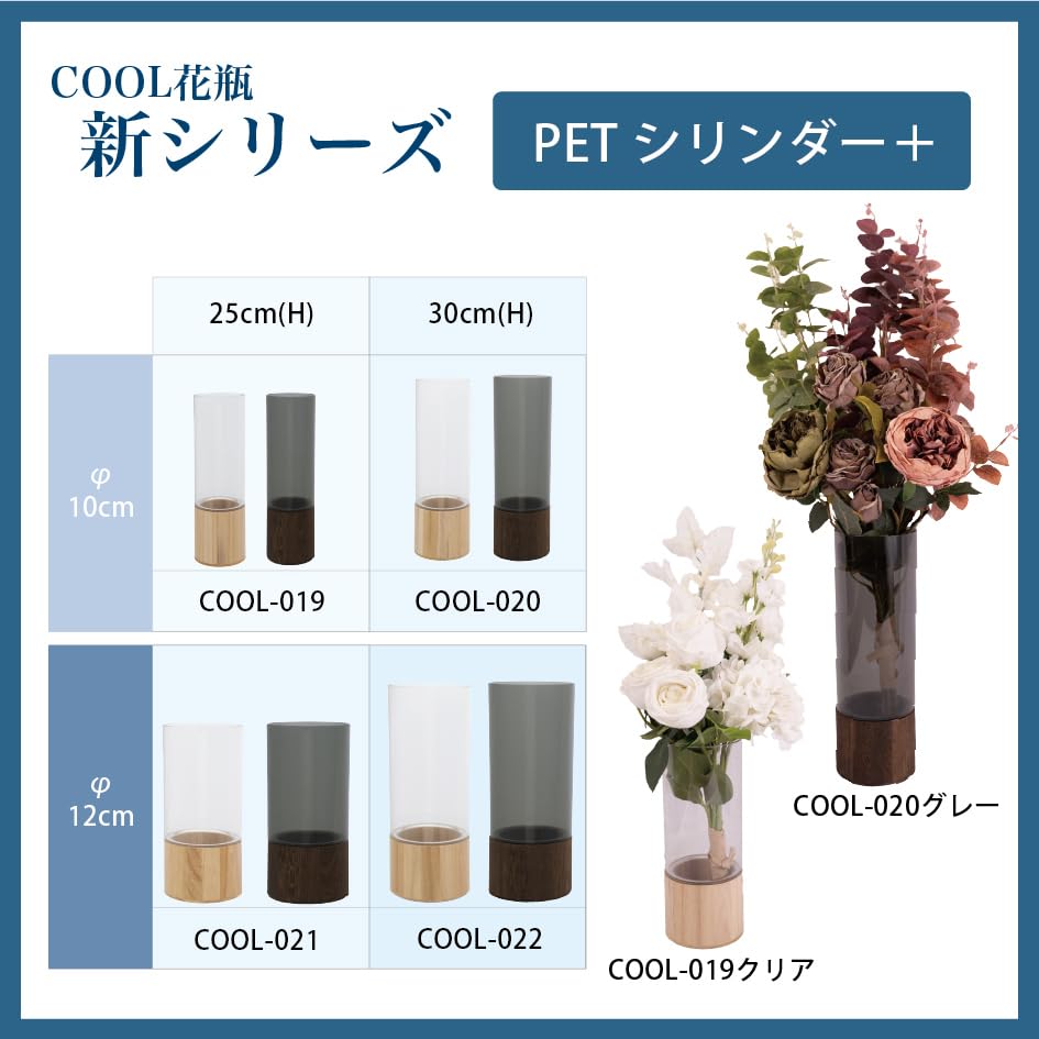 Amazon.co.jp: ポピー名古屋 フラワーベース PETシリンダー 直径